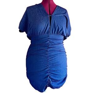 Womens Dress Size 1XL Blue Tie Back Cocktail Nightout Date Night Office Party
